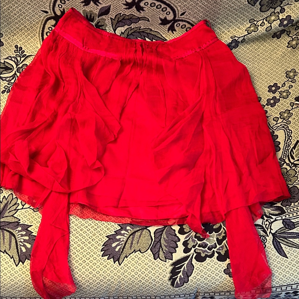 A/X Armani Exchange Vibrant Red Asymmetrical Skirt